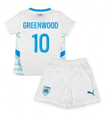 Olympique de Marseille Mason Greenwood #10 Primera Equipación Niños 2024-25 Manga Corta (+ Pantalones cortos)